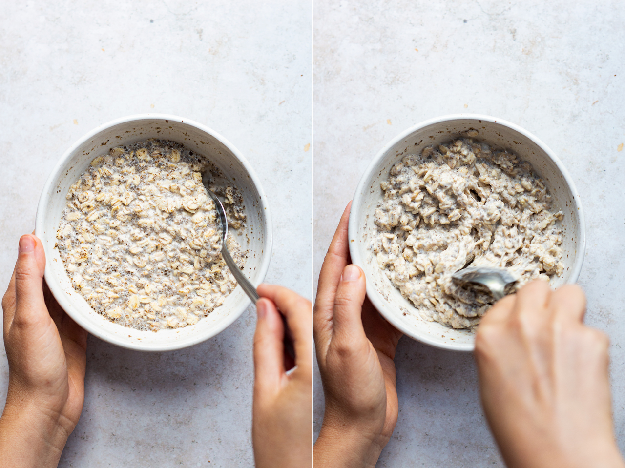 overnight oats mixing