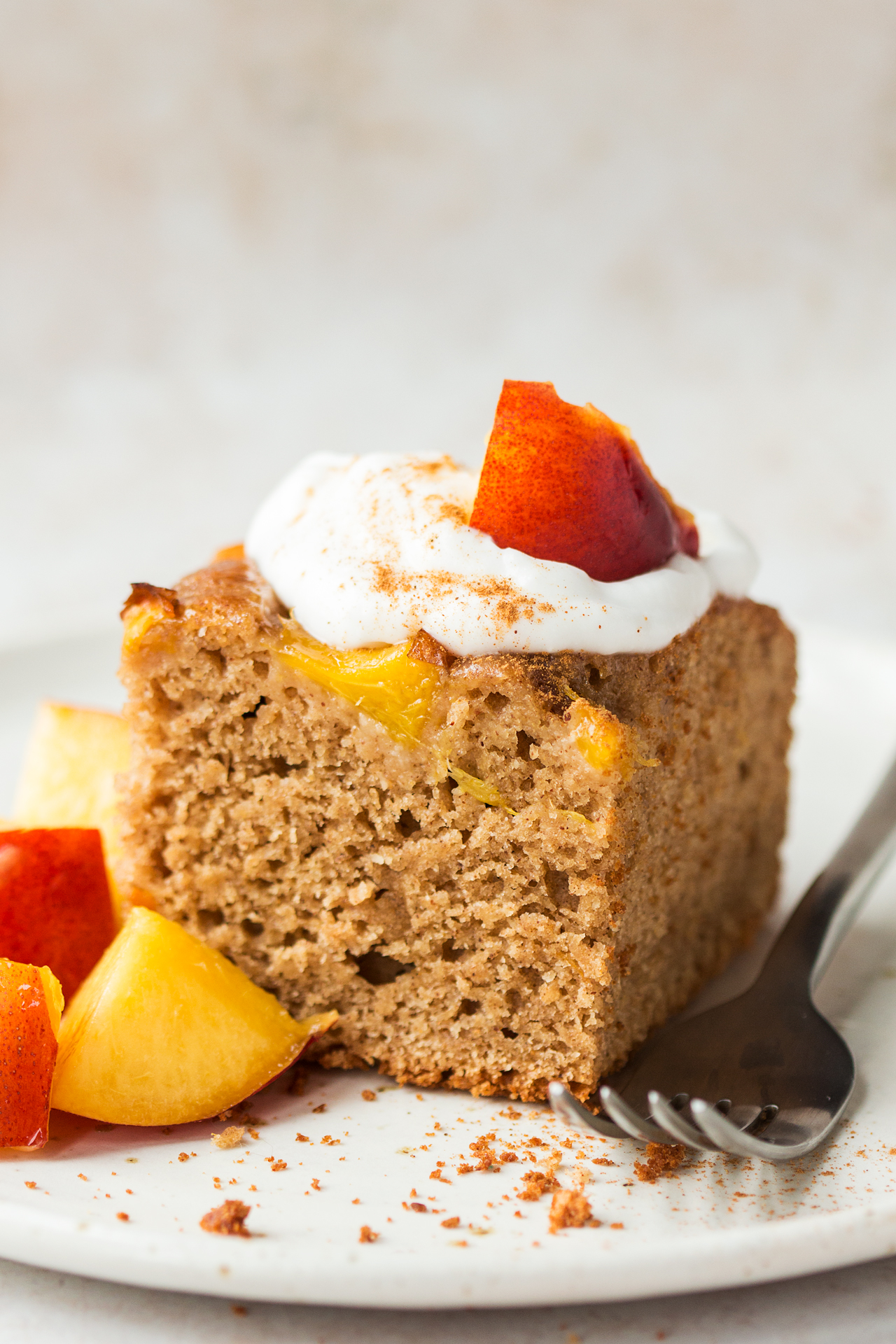 vegan almond cake portion