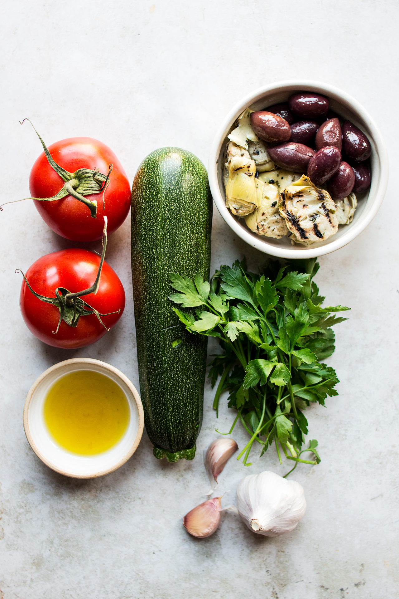 vegan summer pasta ingredients