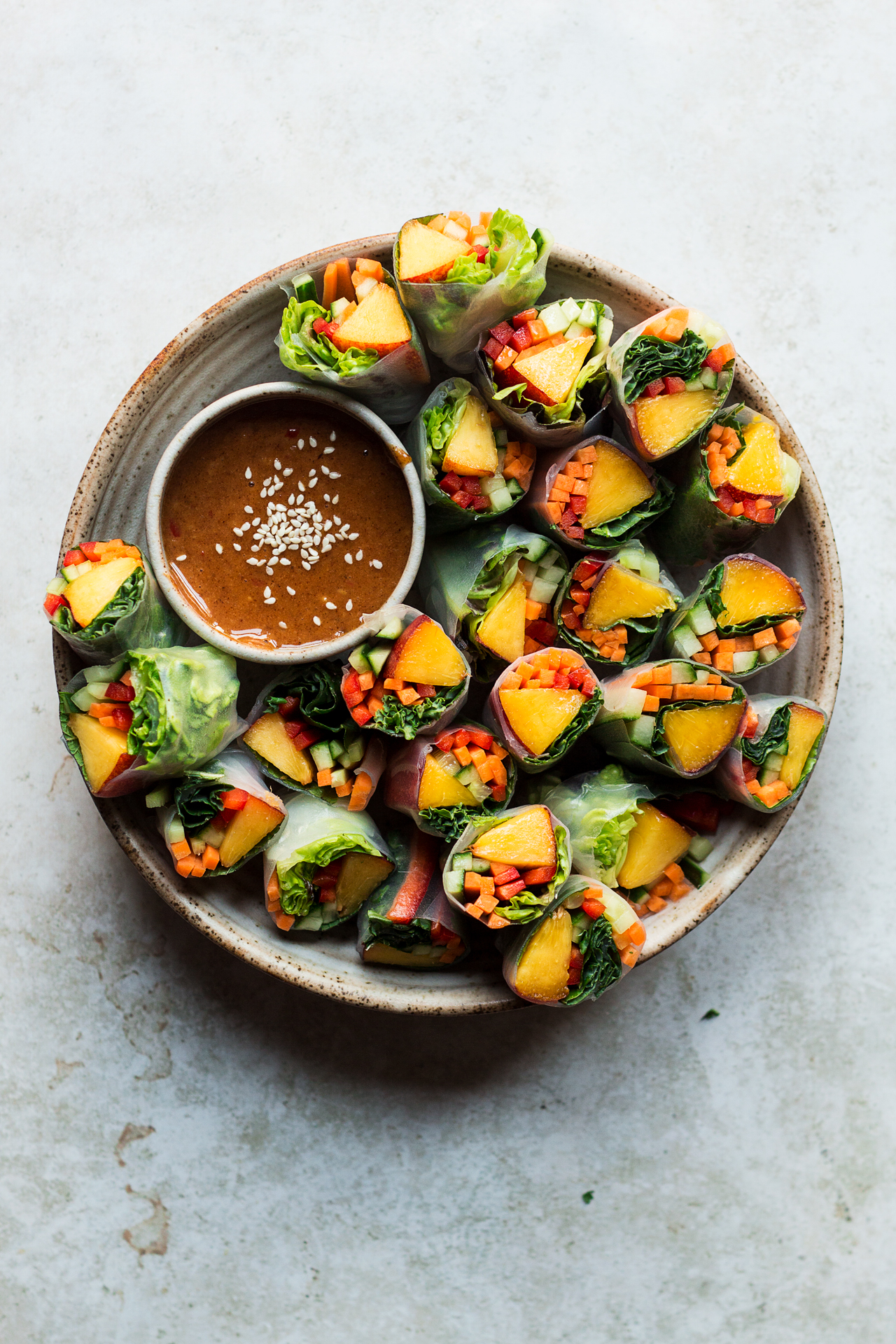 vegan summer rolls platter