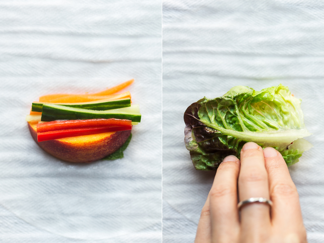 vegan summer rolls process