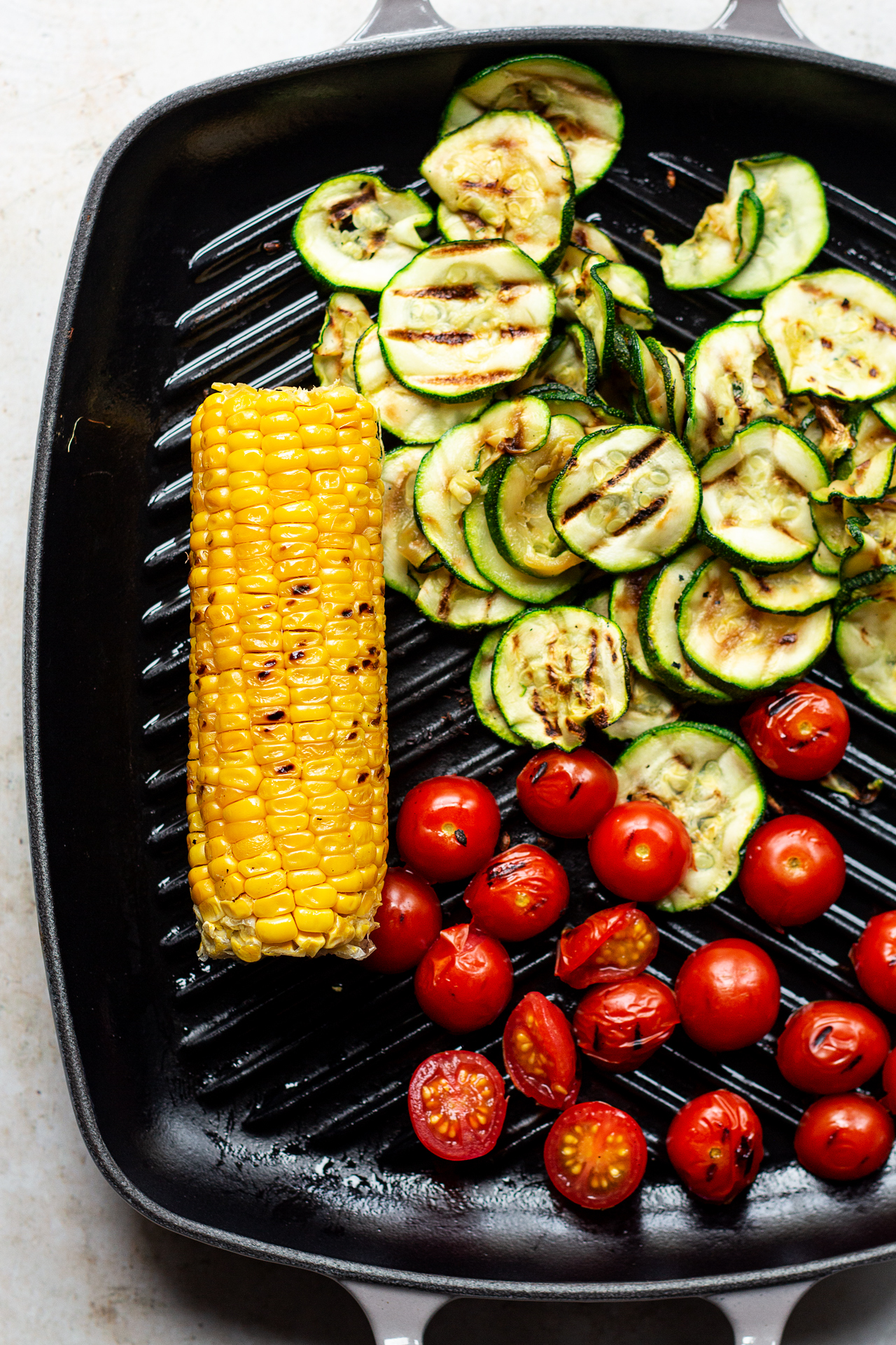 miso corn pasta ingredients charred close