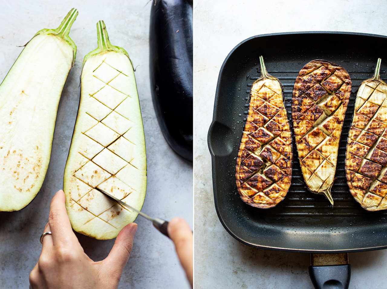 vegan mince stuffed eggplants eggplant prep