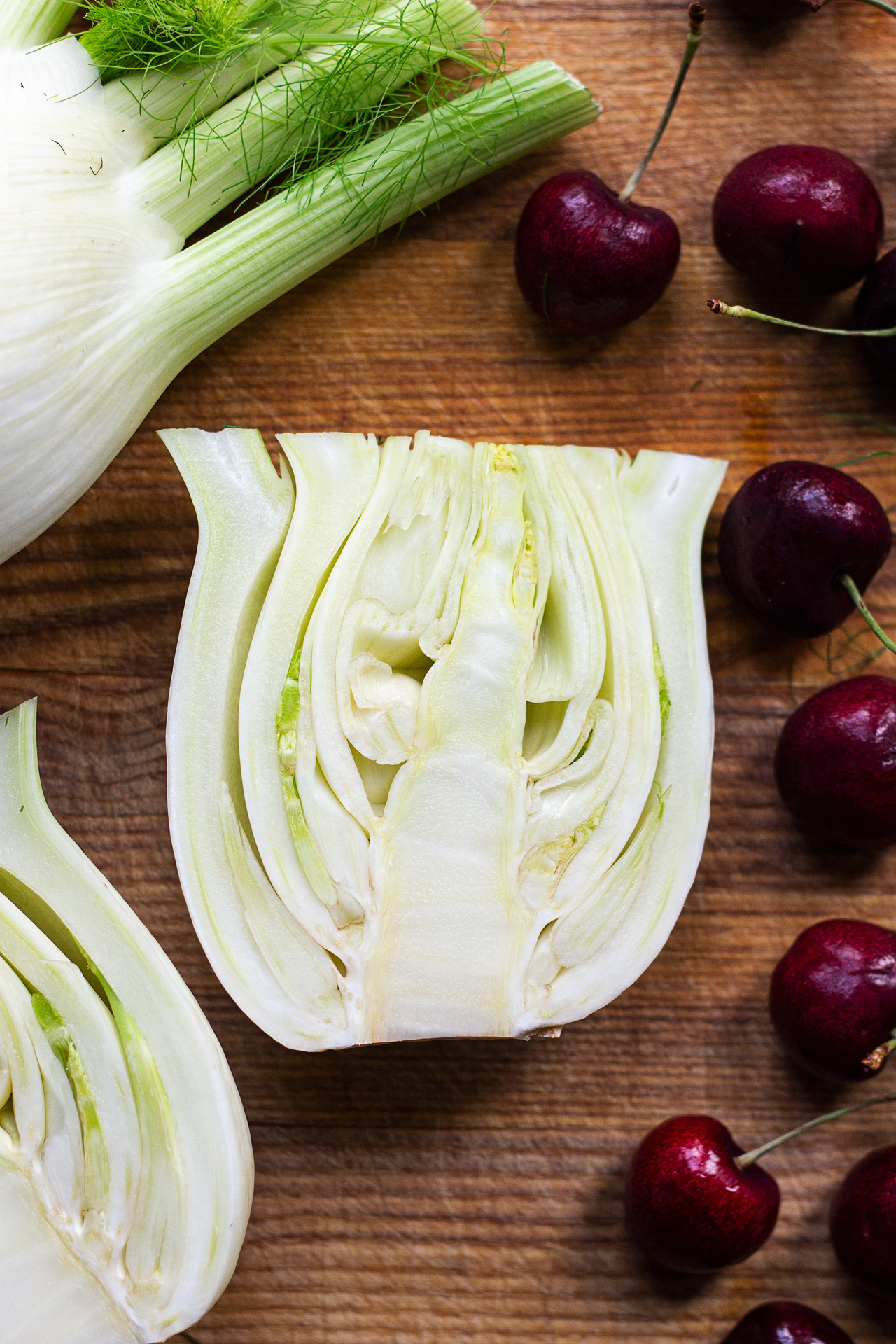 fennel roast cherry salad fennel