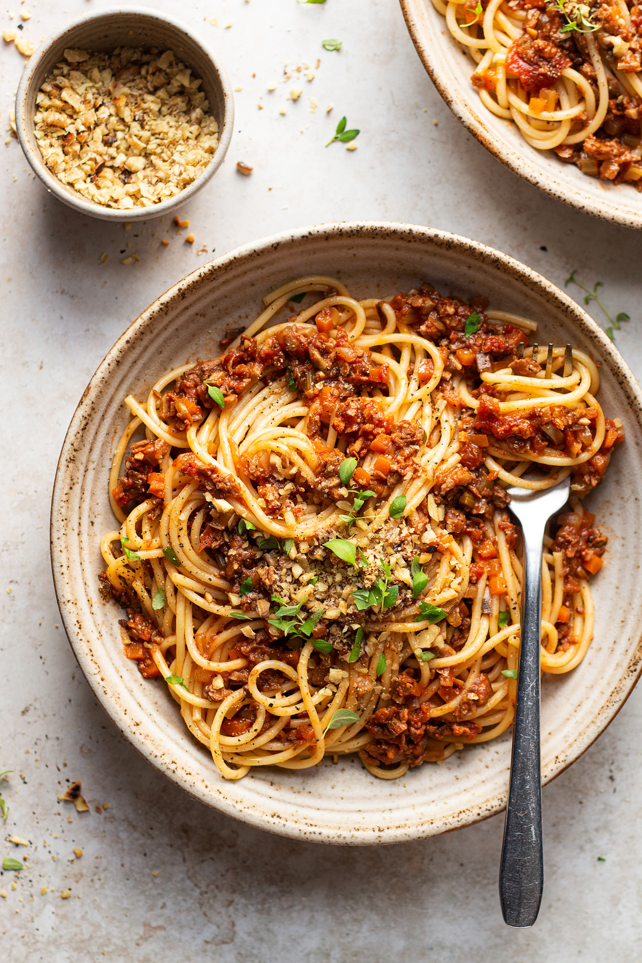 plant bolognese close up