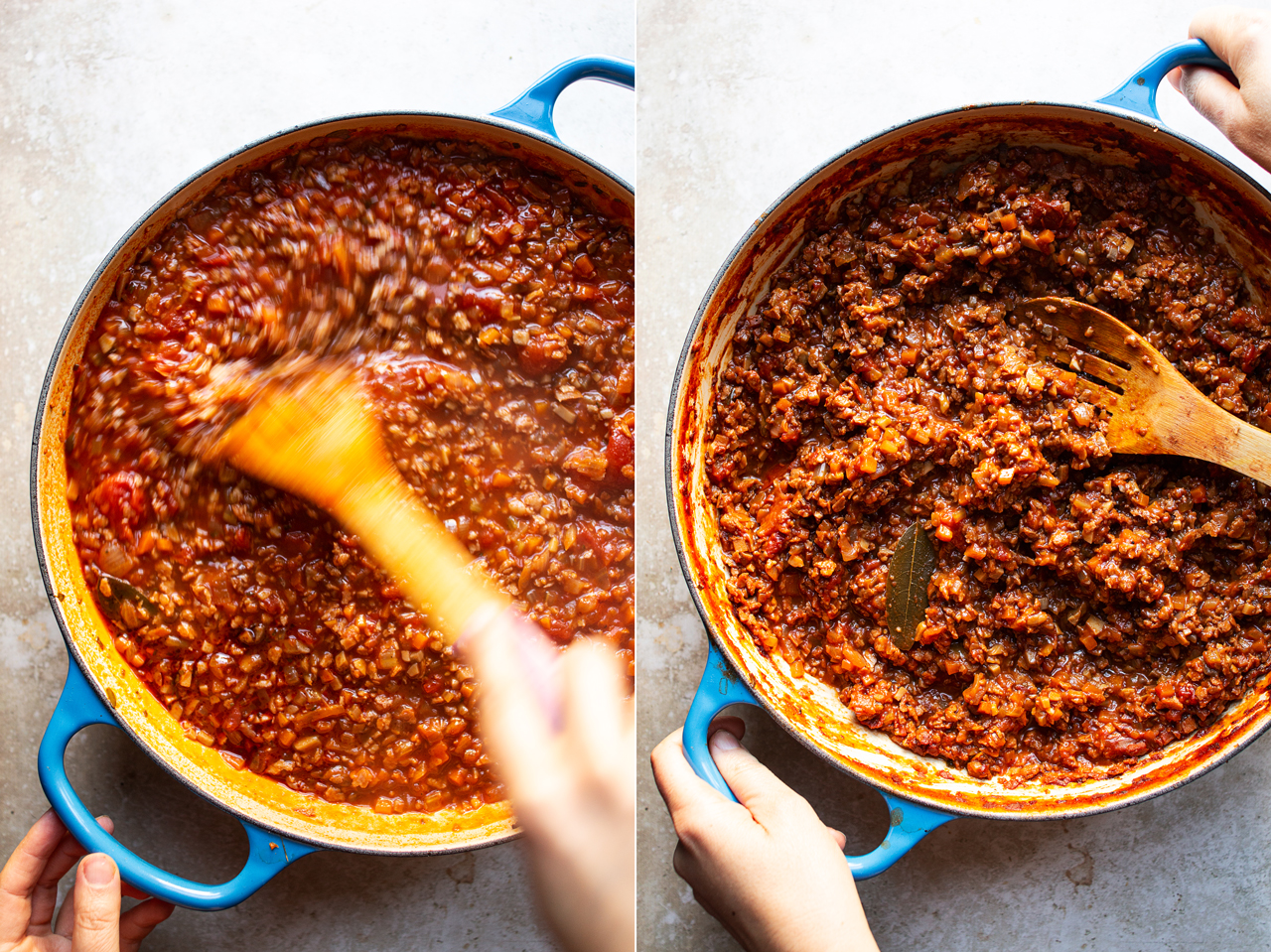 plant bolognese making