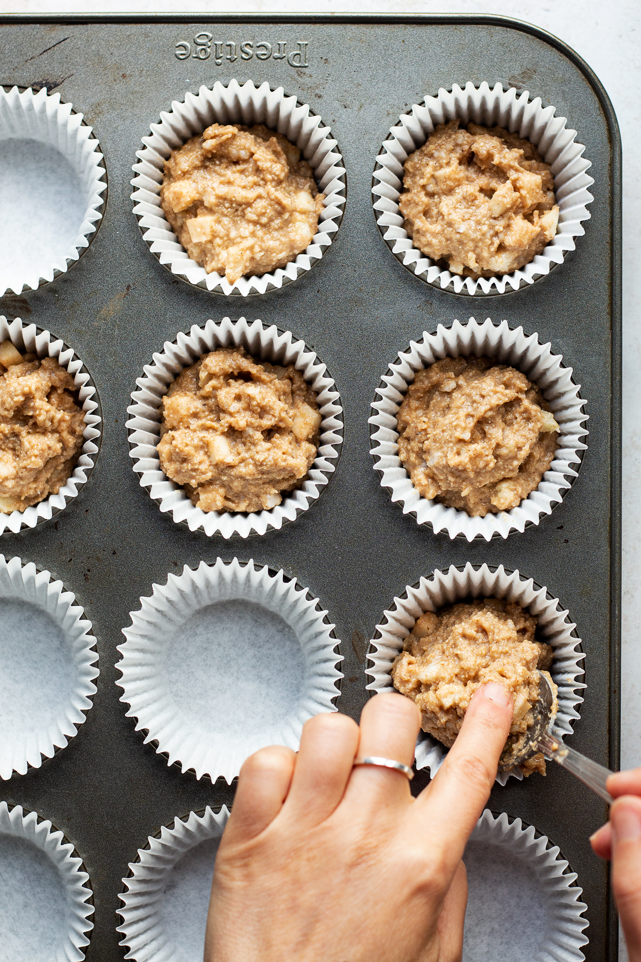 vegan apple muffins batter