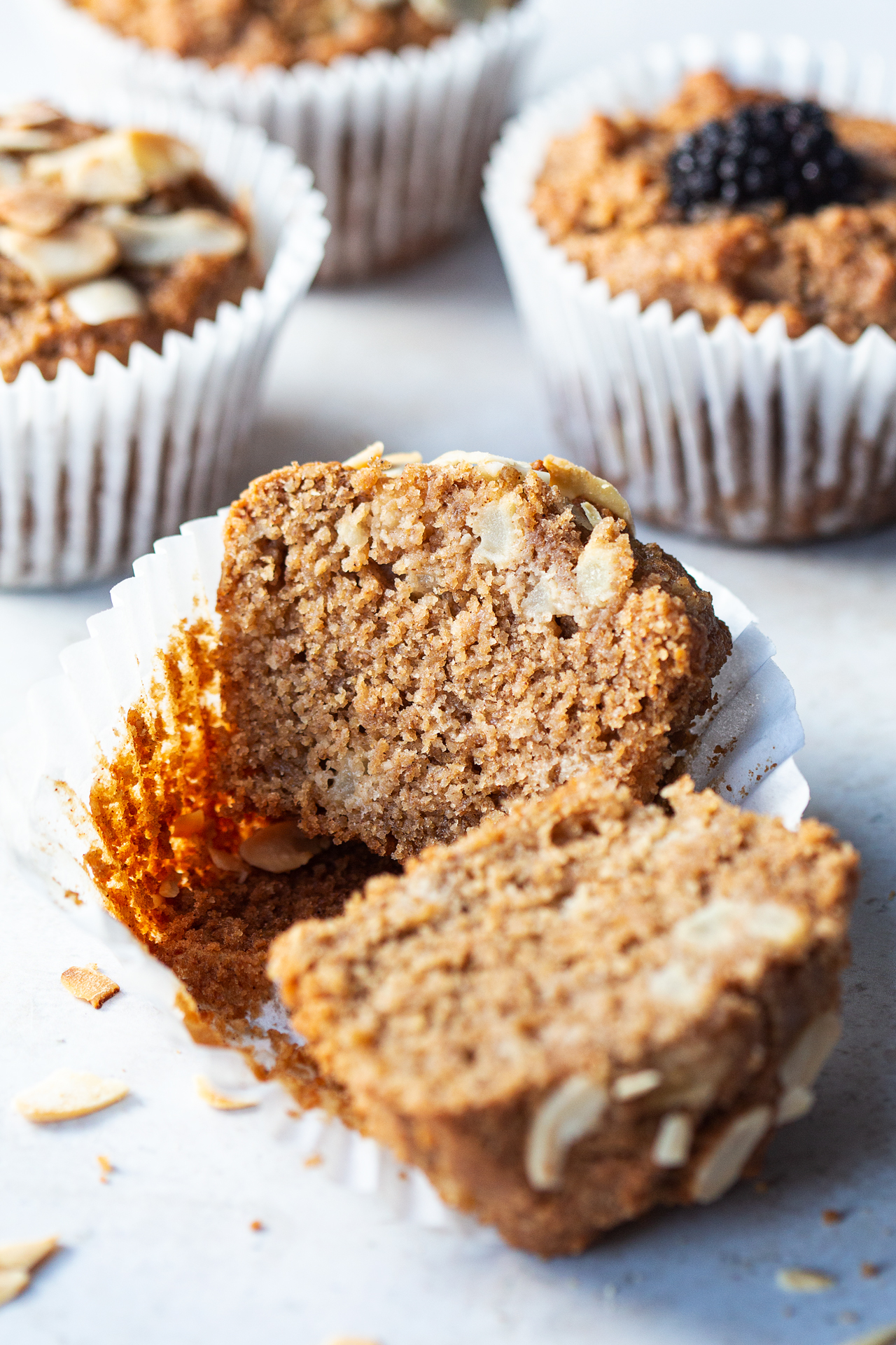 vegan apple muffins cross section