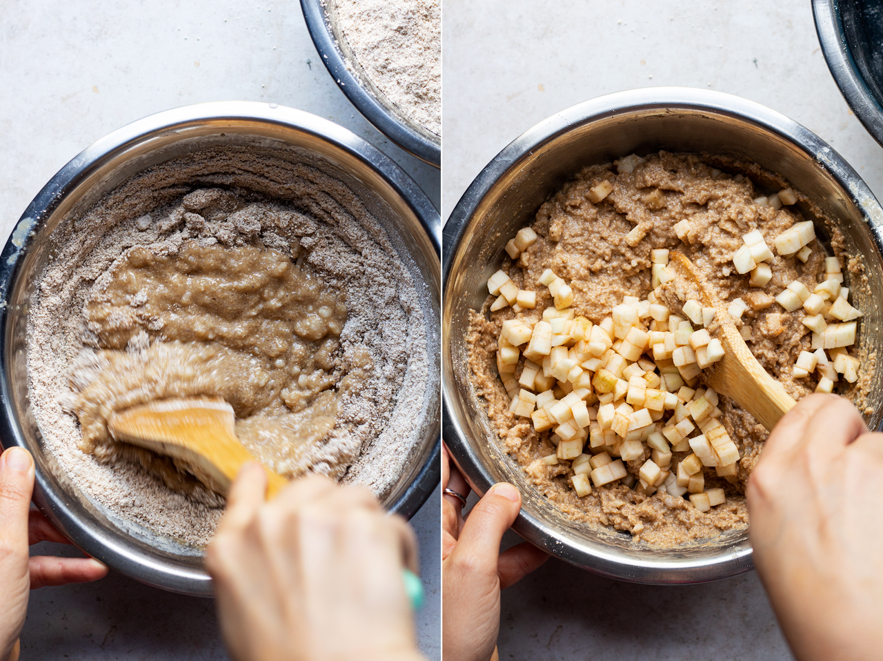 vegan apple muffins process