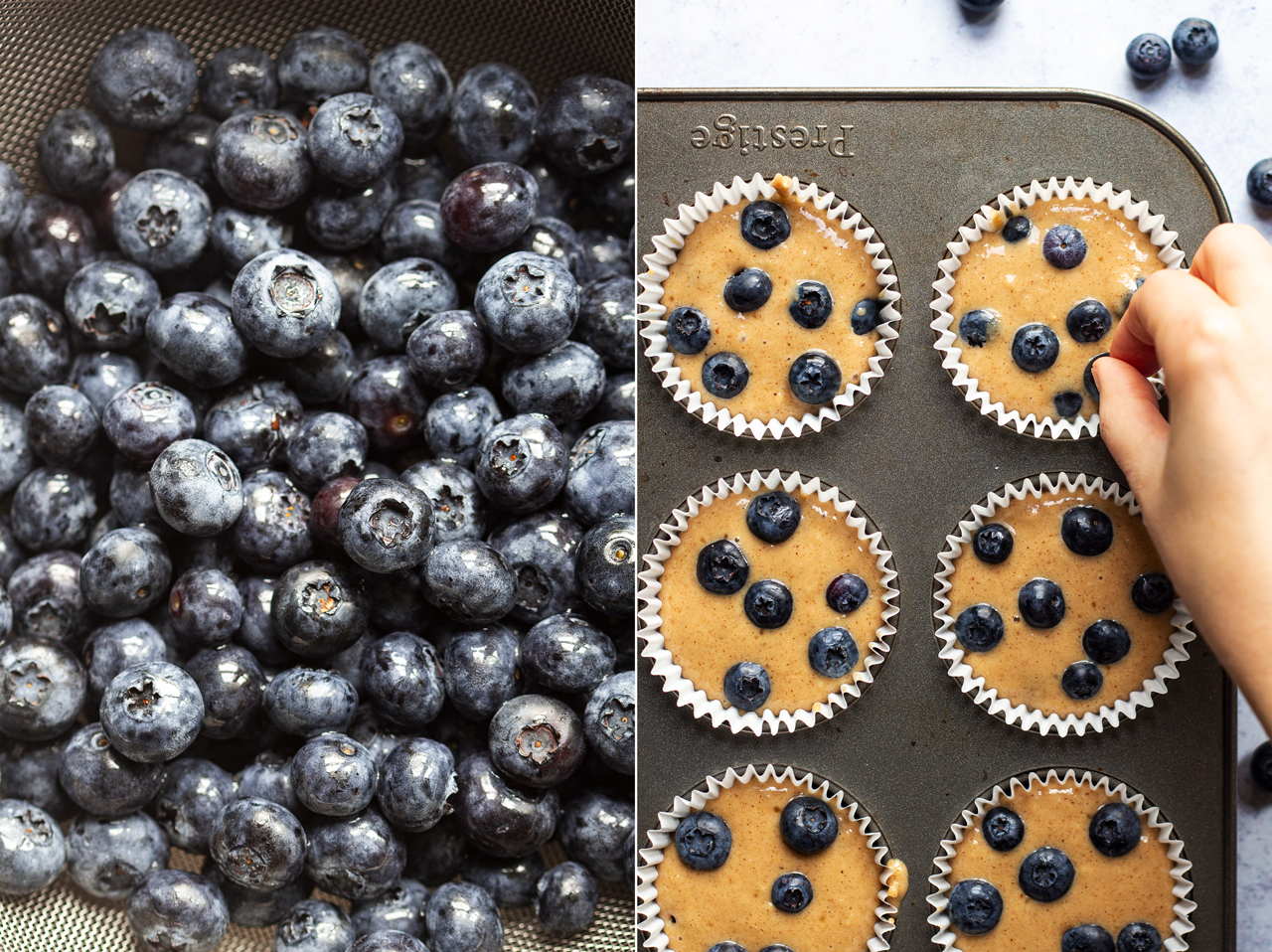 vegan blueberry muffins process