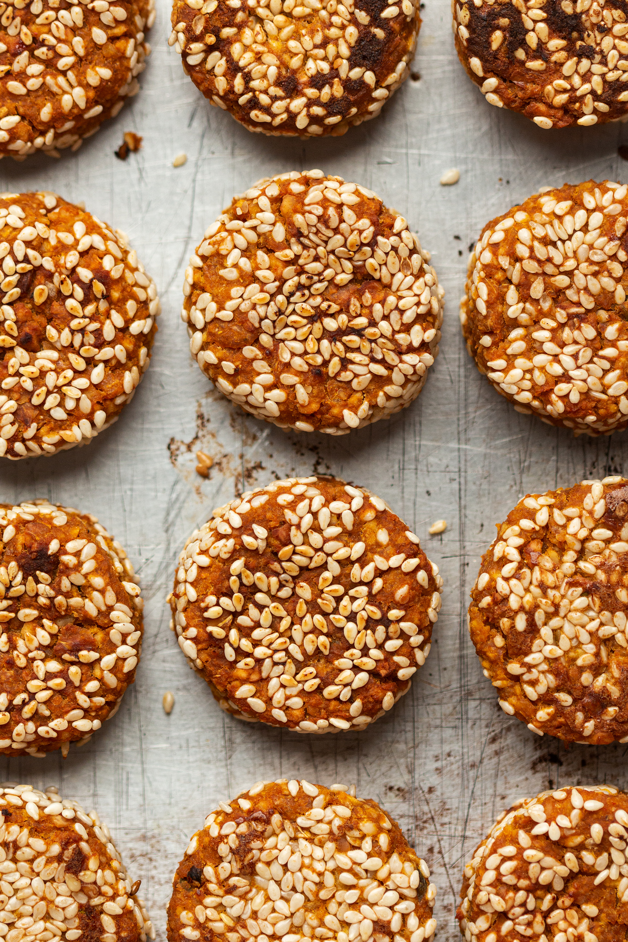 baked pumpkin falafels tray