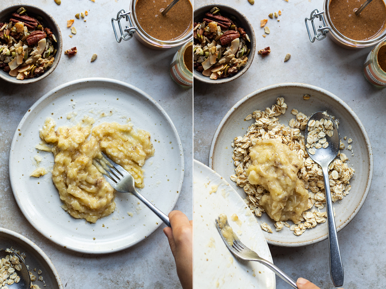 banana overnight oats mashed banana