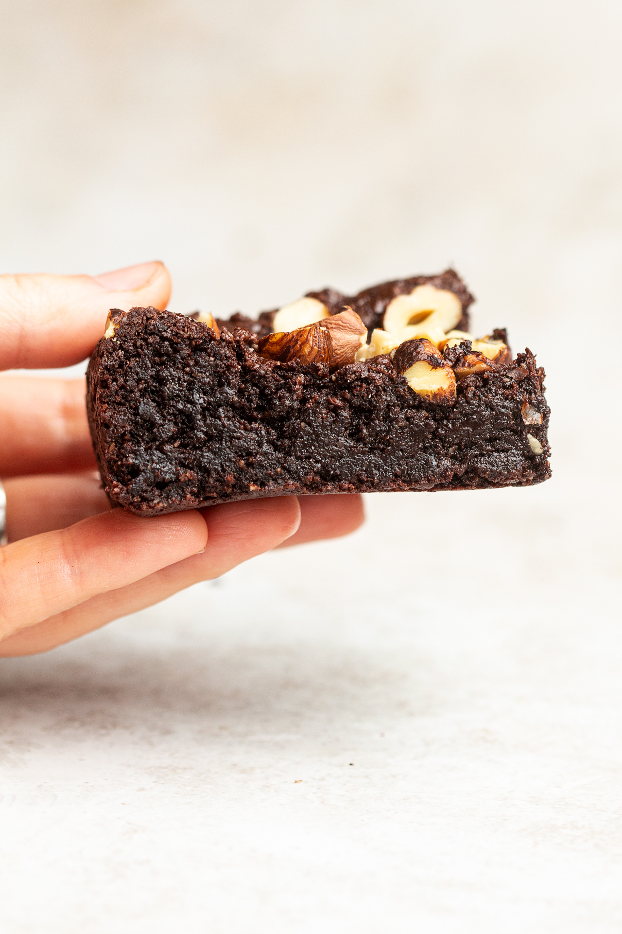 flourless vegan brownies cross section