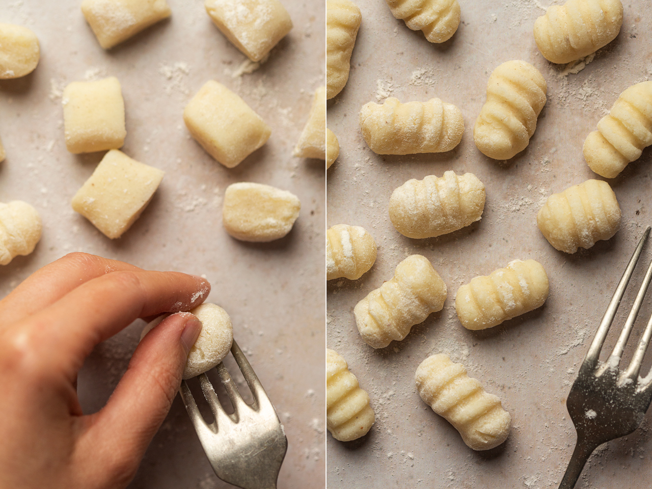 vegan gnocchi shaping