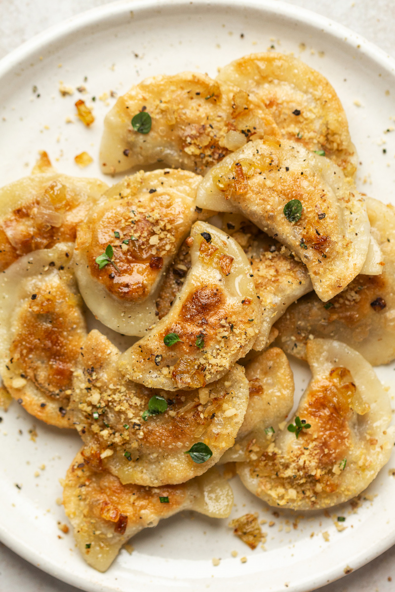 Vegan mushroom and cabbage pierogi - Lazy Cat Kitchen