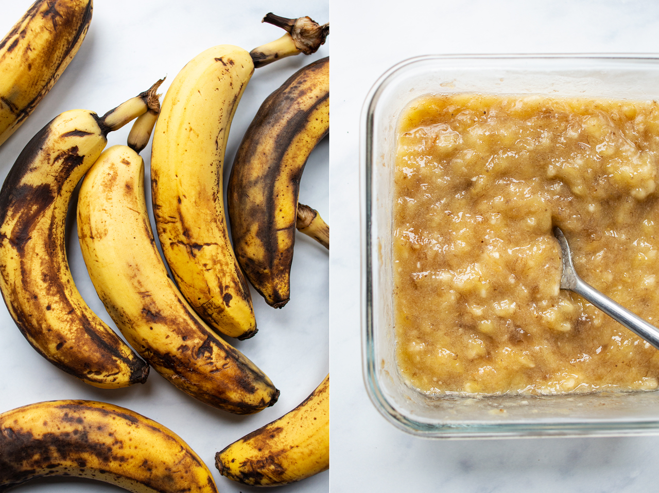 vegan peanut butter banana bread bananas