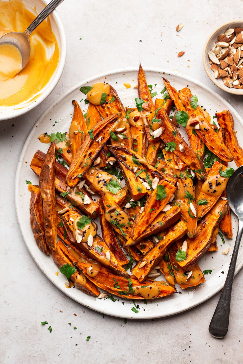 roasted sweet potatoes miso platter