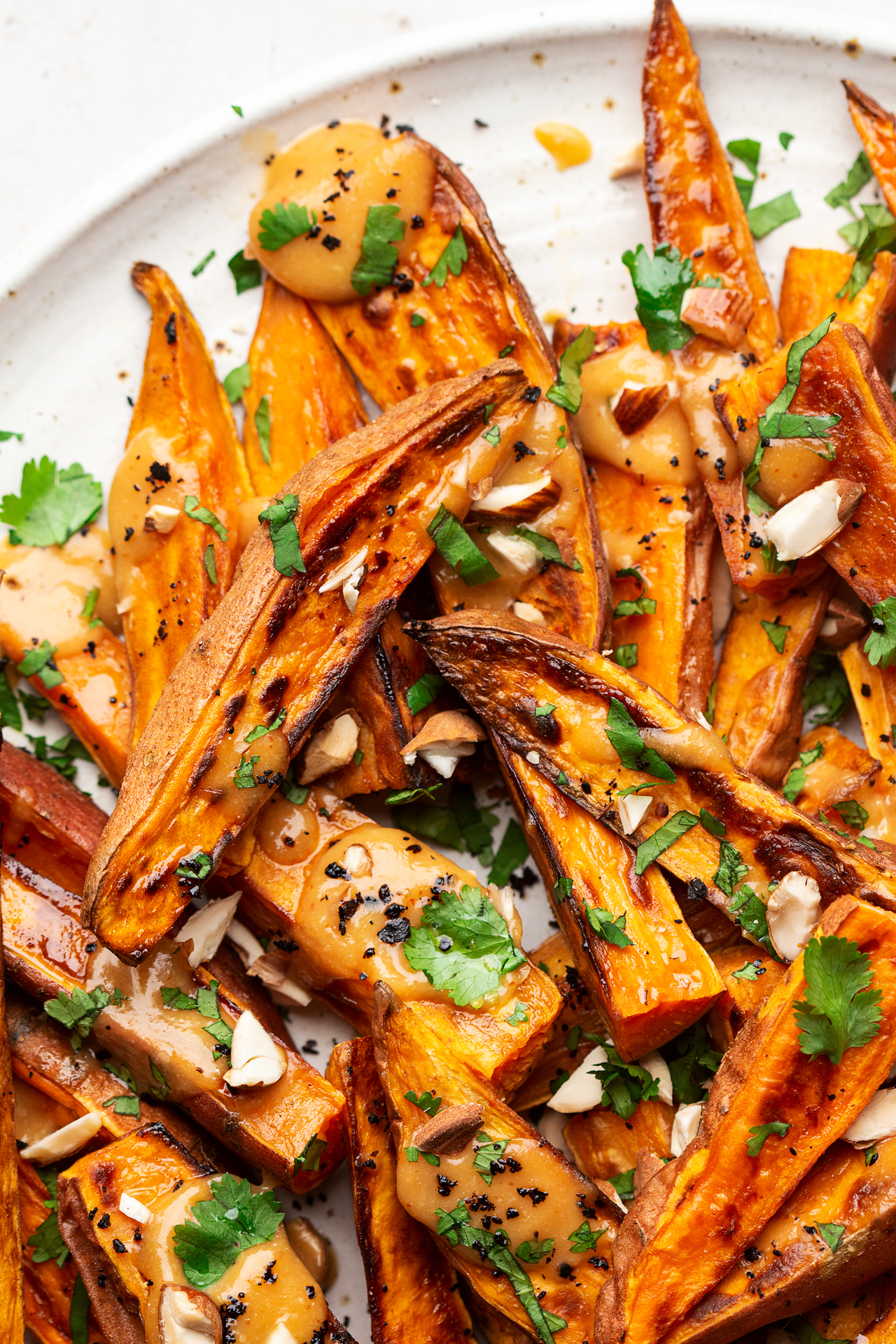 Roasted sweet potatoes with miso sauce - Lazy Cat Kitchen