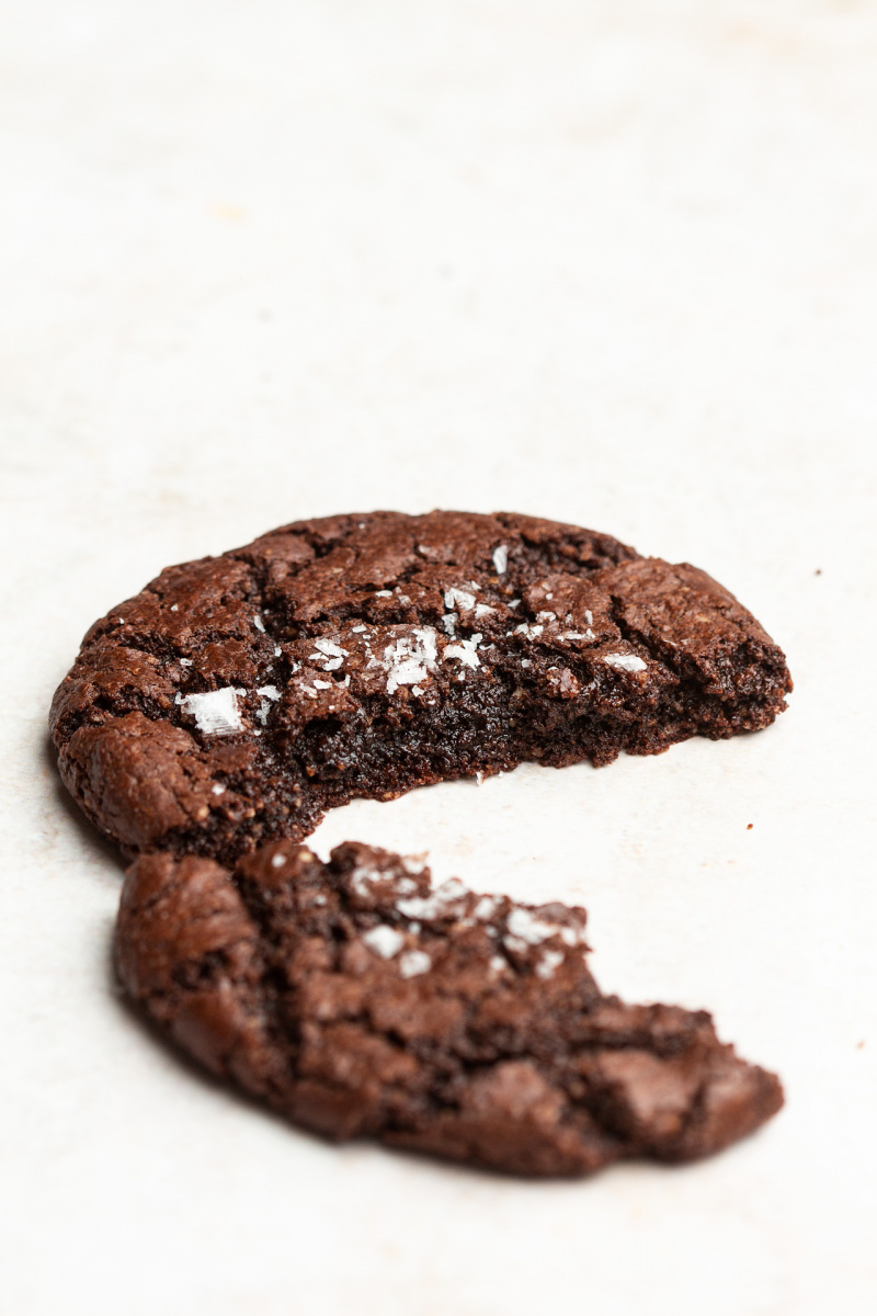 vegan chocolate cookies cross section