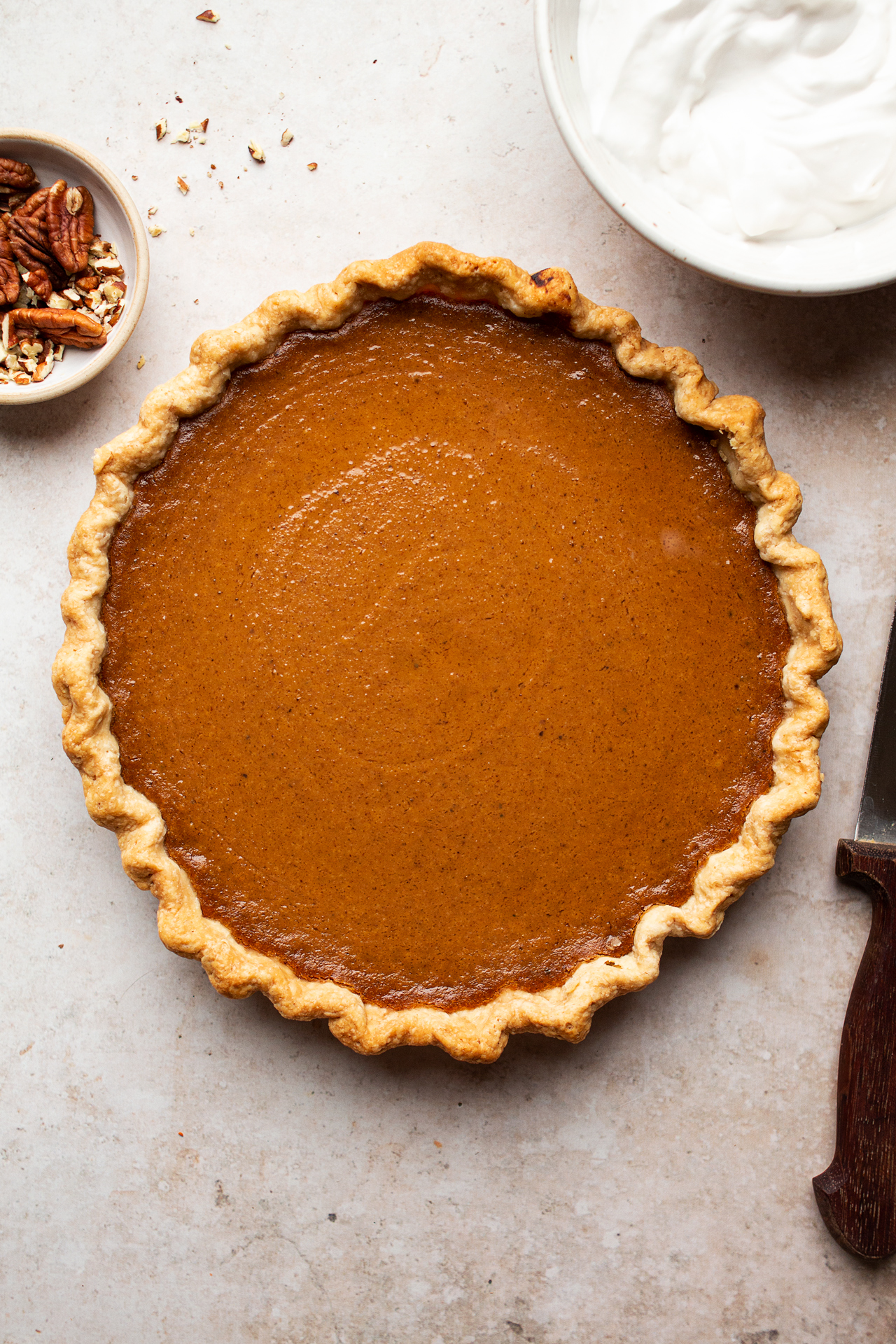 vegan pumpkin pie baked