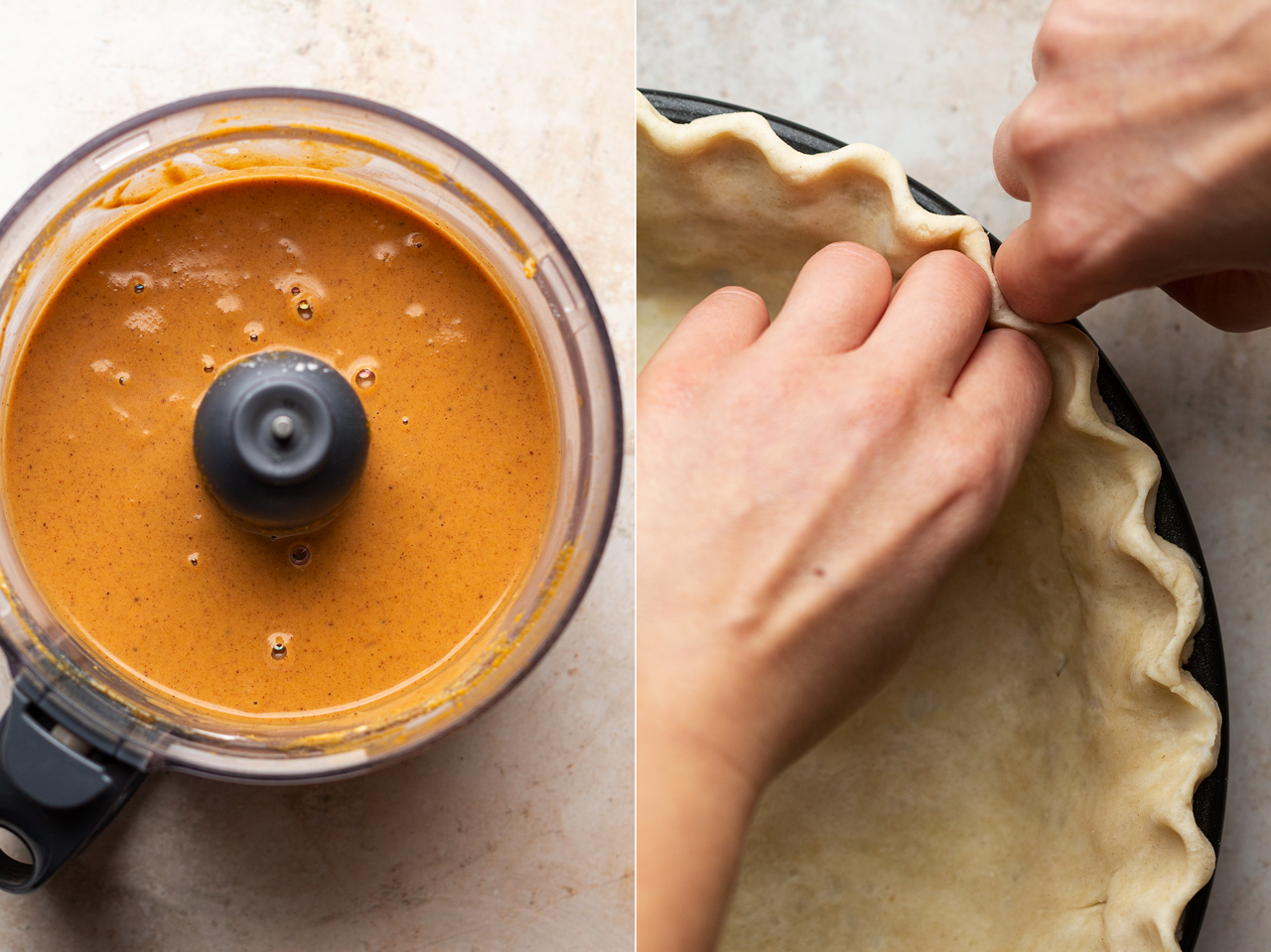 vegan pumpkin pie process