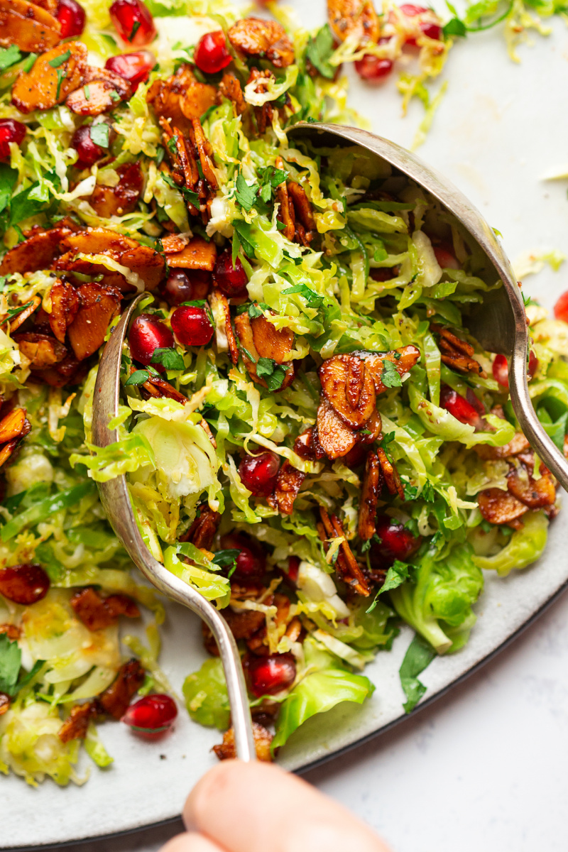 brussels sprout slaw close up