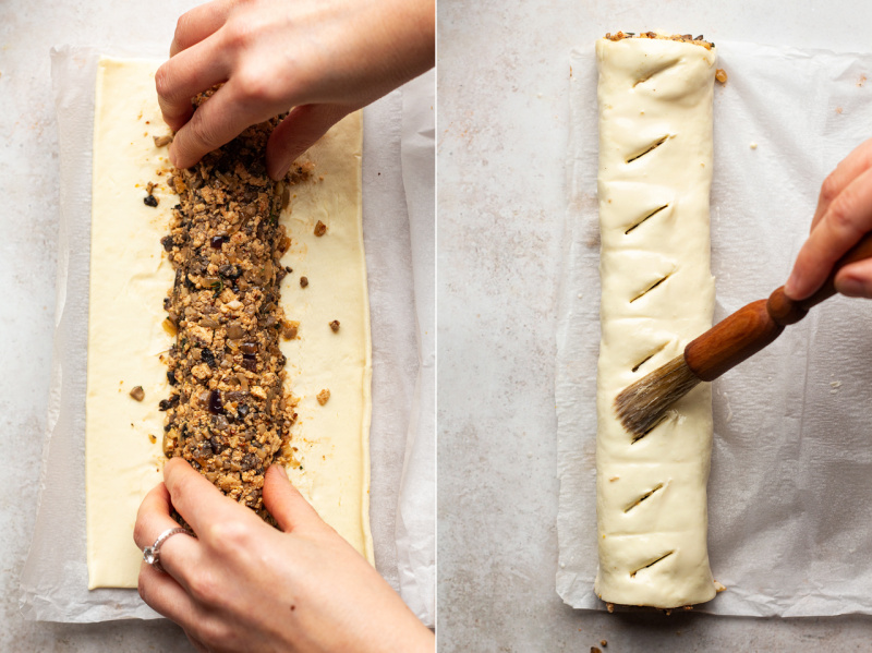 mini vegan sausage rolls process