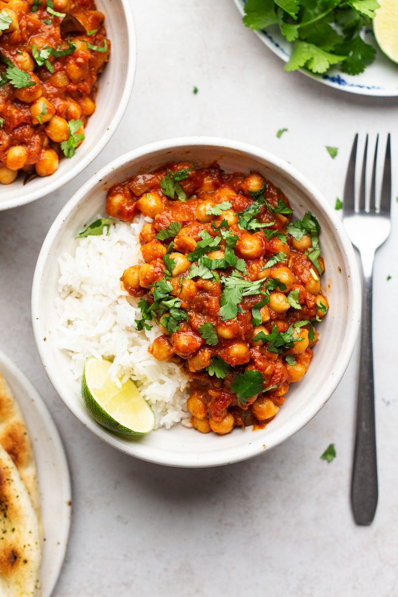 easy chana masala bowl