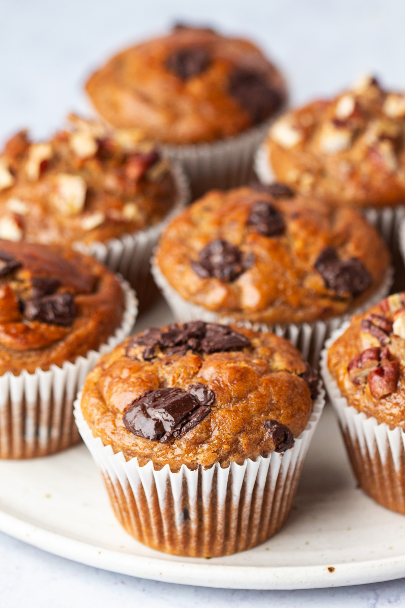 oilfree peanut butter banana muffins