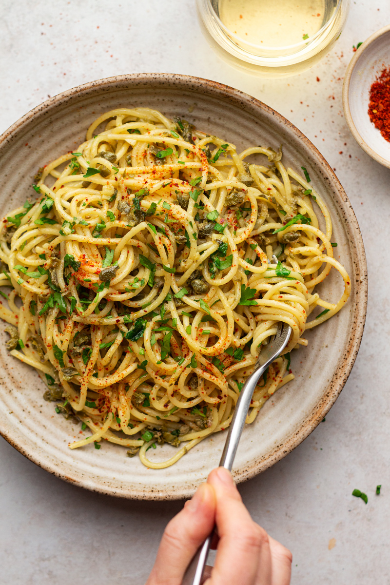 simplest vegan pasta plate