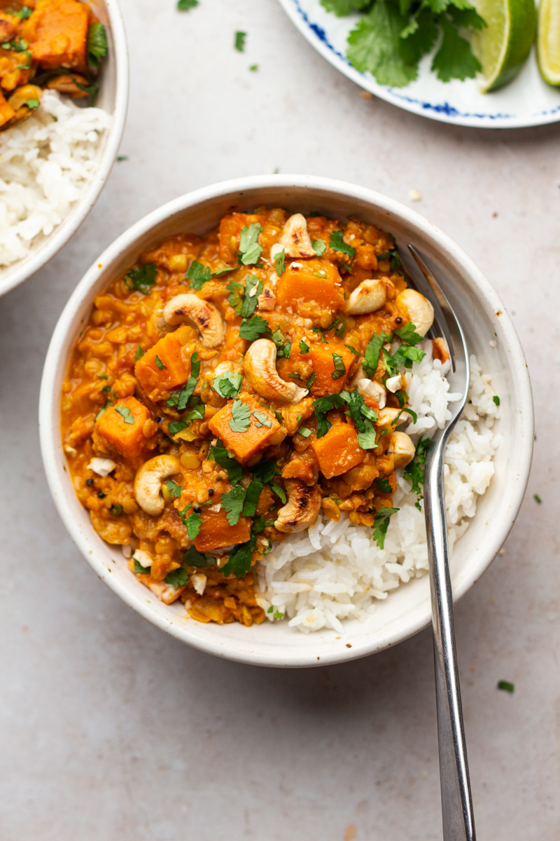 Sweet potato lentil store coconut curry