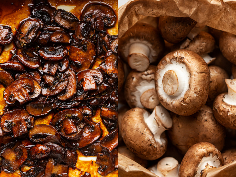 vegan balsamic mushroom pasta mushrooms