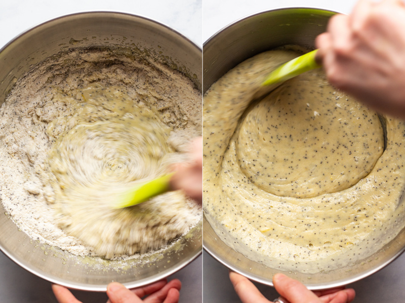 vegan lemon poppy seed cake batter