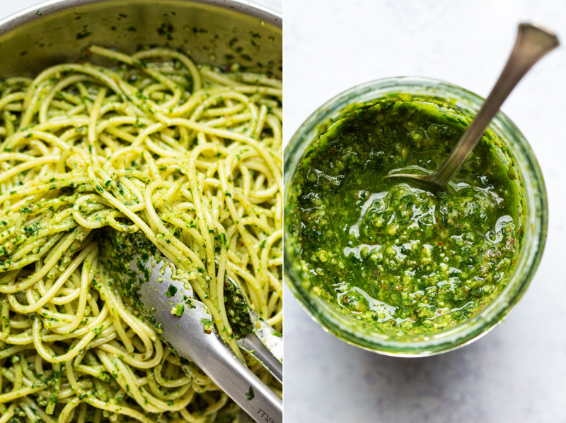 vegan wild garlic pesto jar