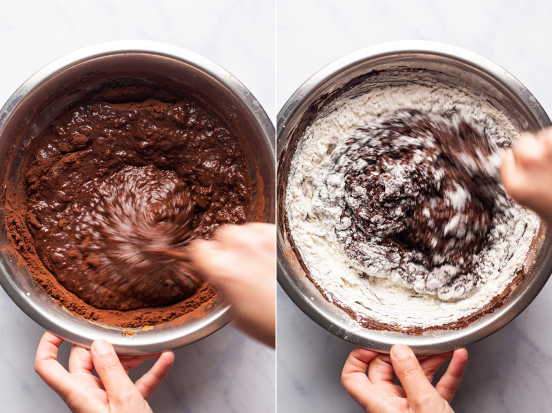 healthy chocolate muffins batter