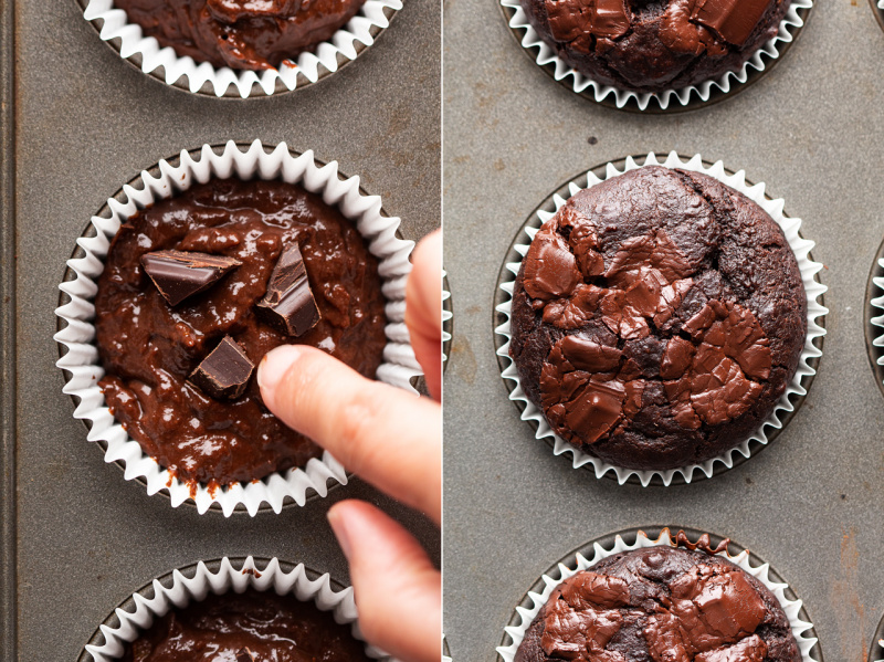 healthy chocolate muffins before after