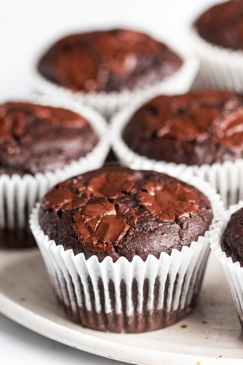 healthy chocolate muffins side