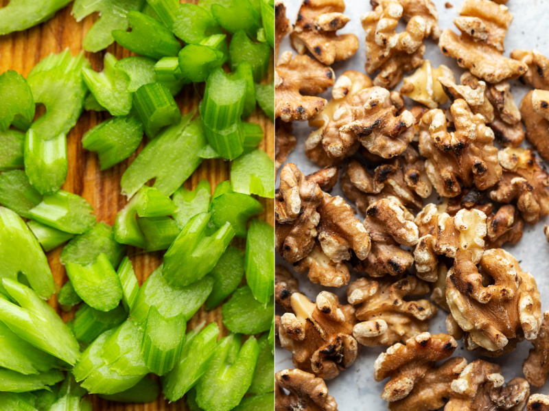 easy vegan bbq salad celery walnuts