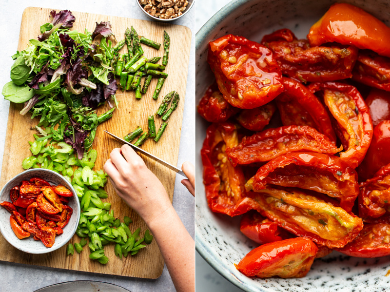 easy vegan bbq salad slow roast tomatoes