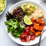 Mexican lunch bowl with spicy crumb - Lazy Cat Kitchen