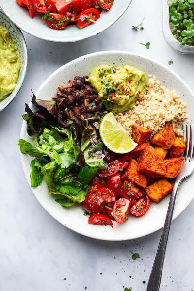 vegan burrito bowl plate