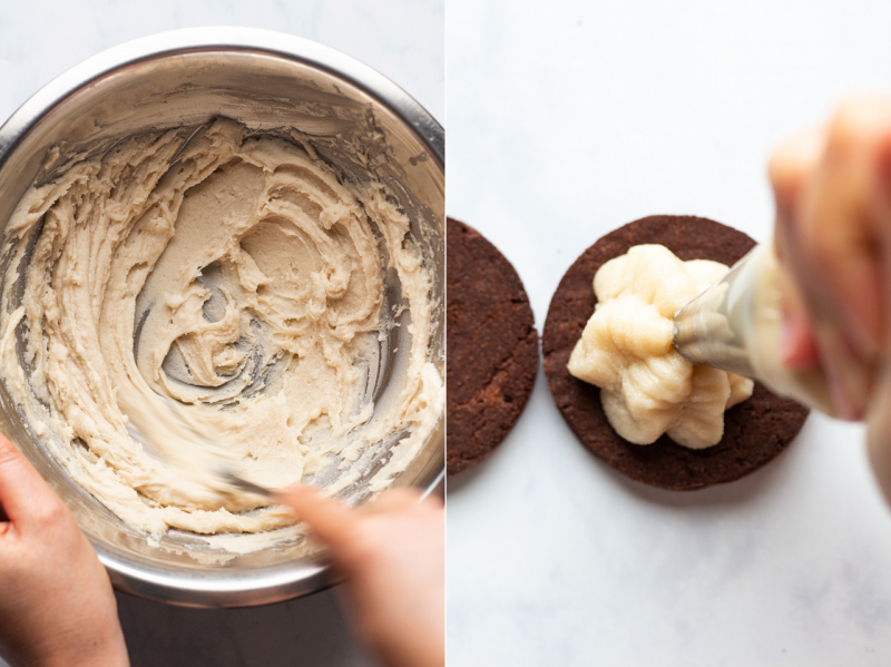 vegan coconut cookie sandwich coconut filling