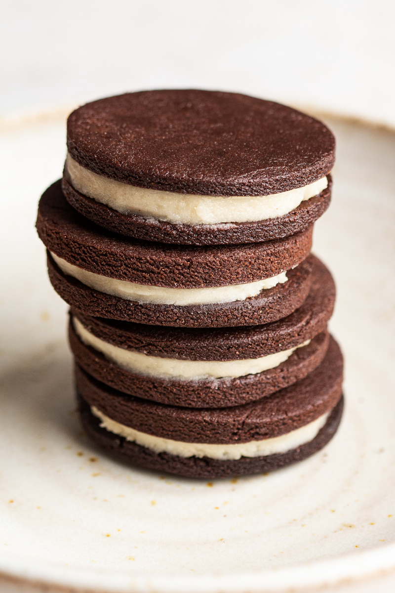 vegan coconut cookie sandwich stack