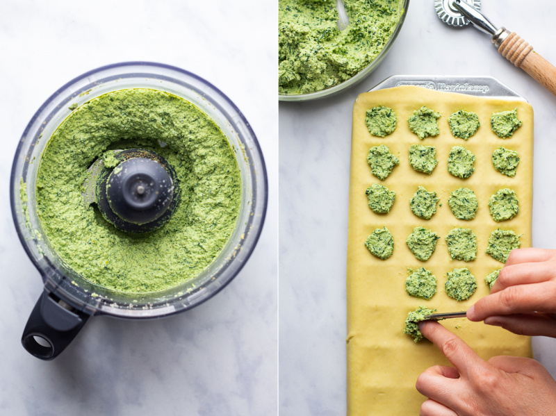 vegan wild garlic ravioli filling