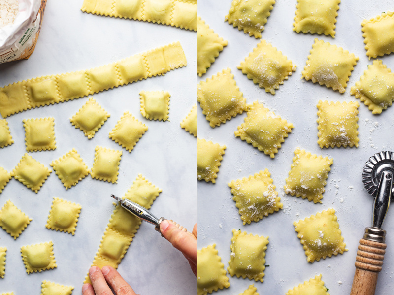 vegan wild garlic ravioli making