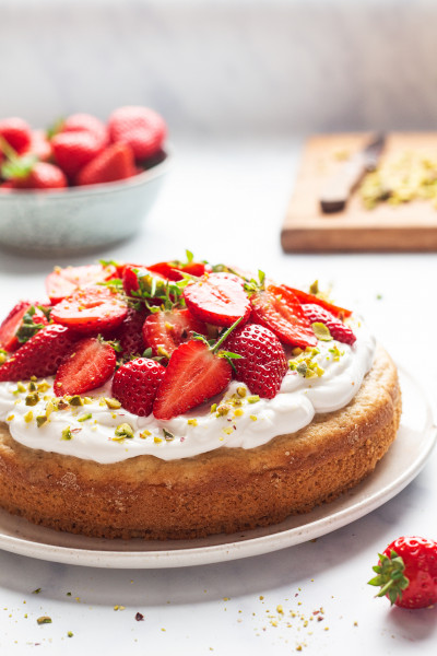 Strawberry Chiffon Cake - Teak & Thyme