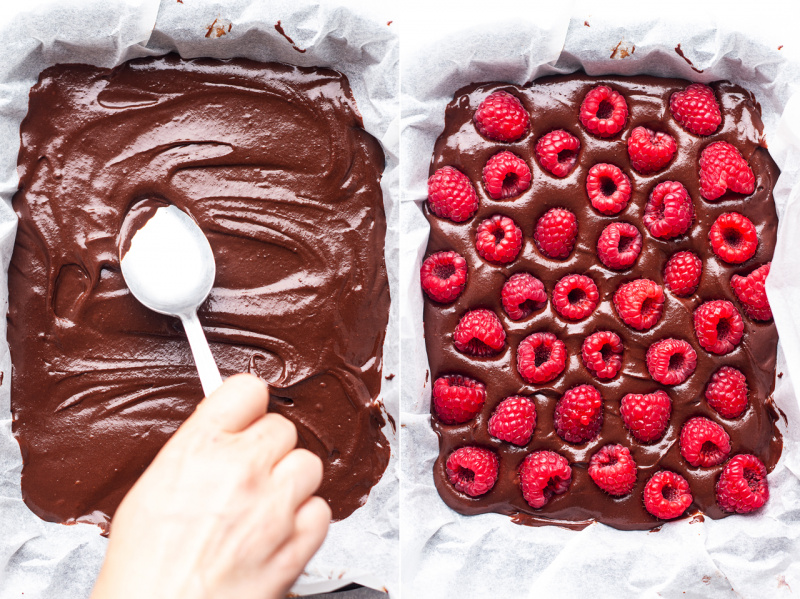 no bake brownies making