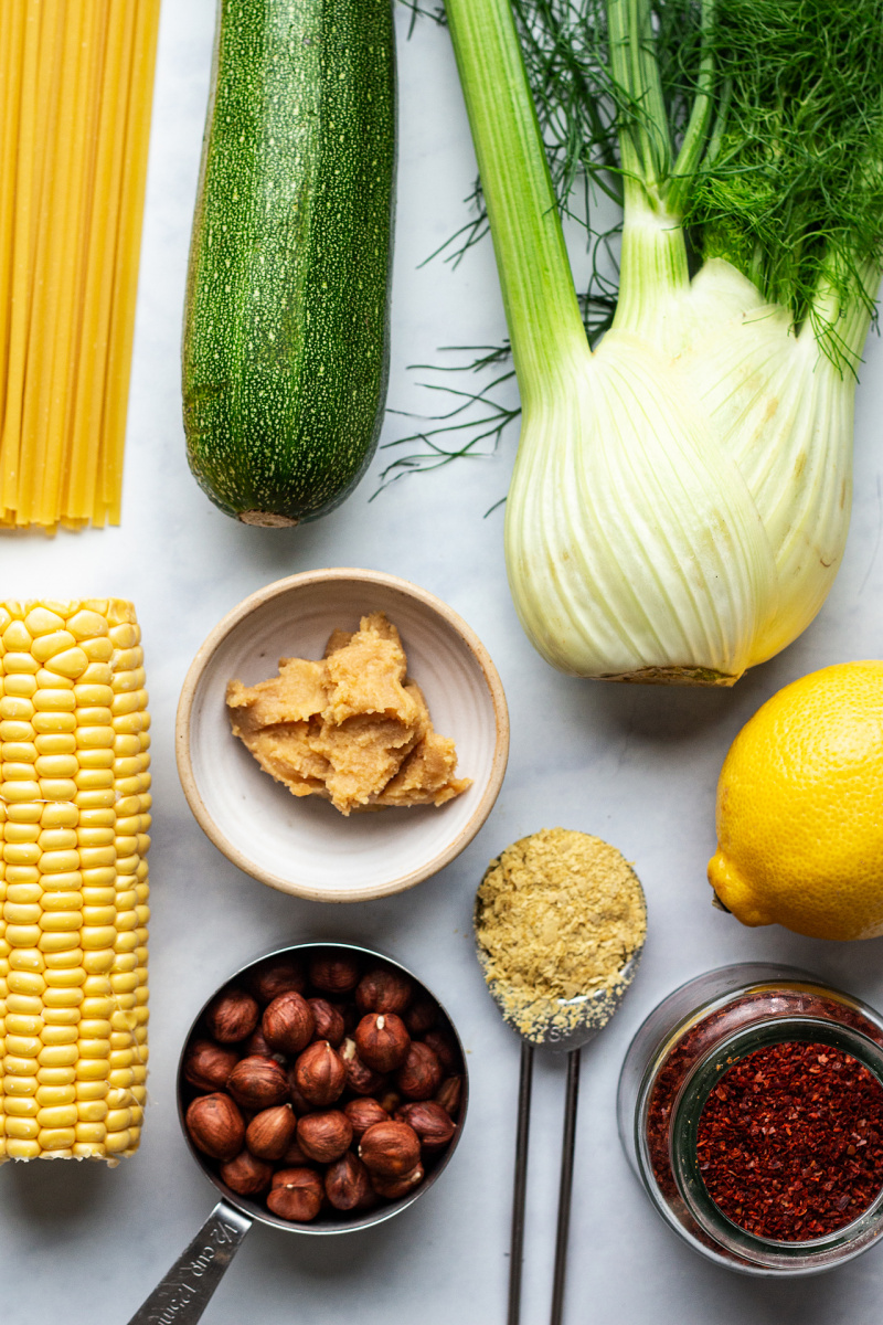 fennel pasta miso sauce ingredients