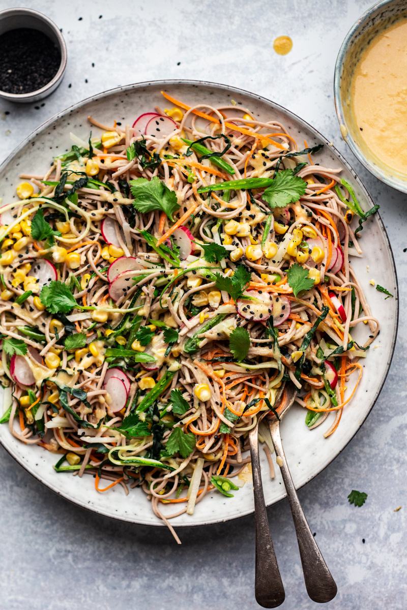 Soba Noodle Salad With Miso Dressing Lazy Cat Kitchen