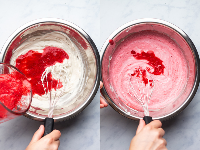 vegan raspberry mousse making